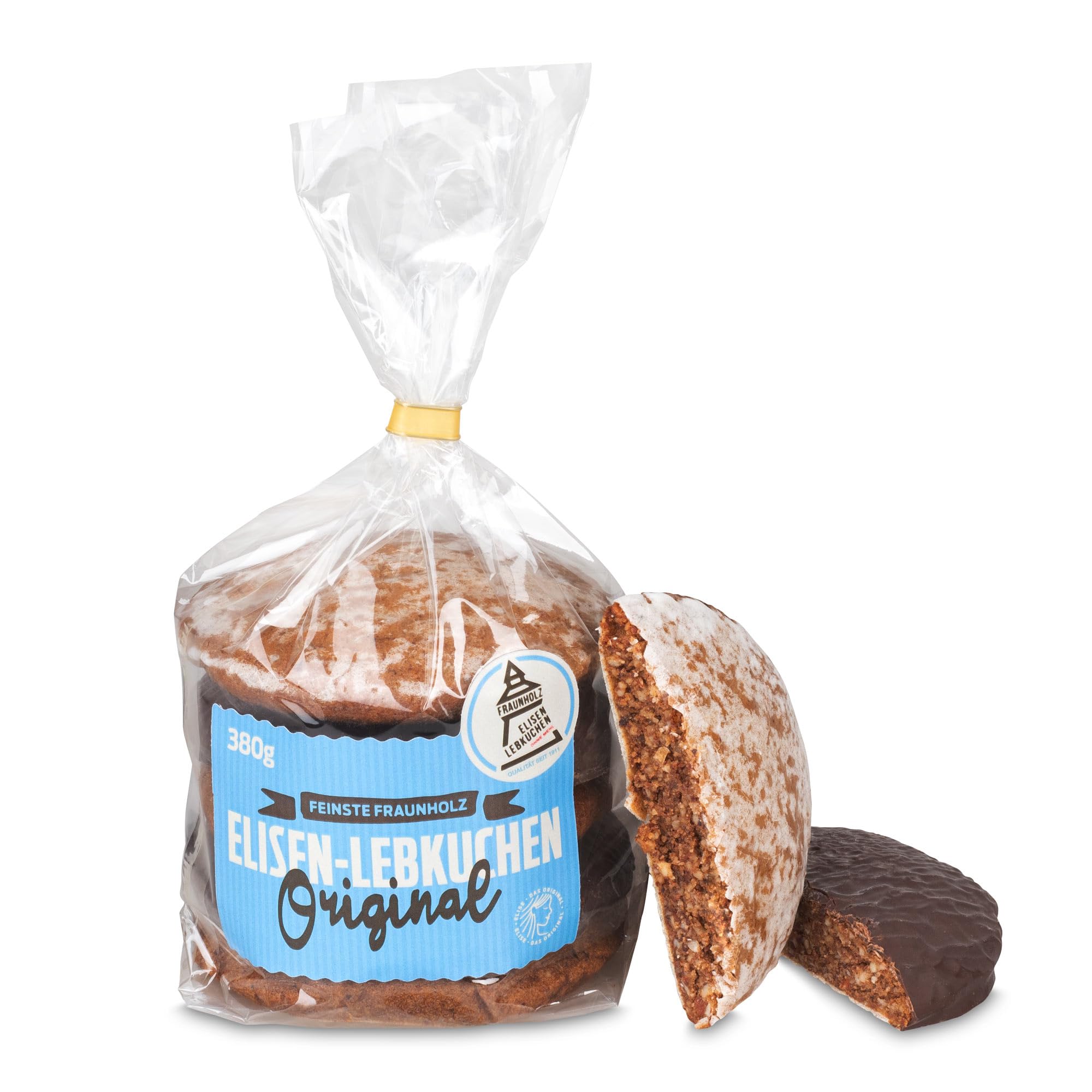 Lebkuchen - original Nürnberger Mandel Elisen- - 45% Nussanteil - handgefertigte Qualität - prämierte Meisterhändler-Manufaktur (Dose Stickmuster - Inhalt: Lebkuchen gemischt - 380 Gramm)