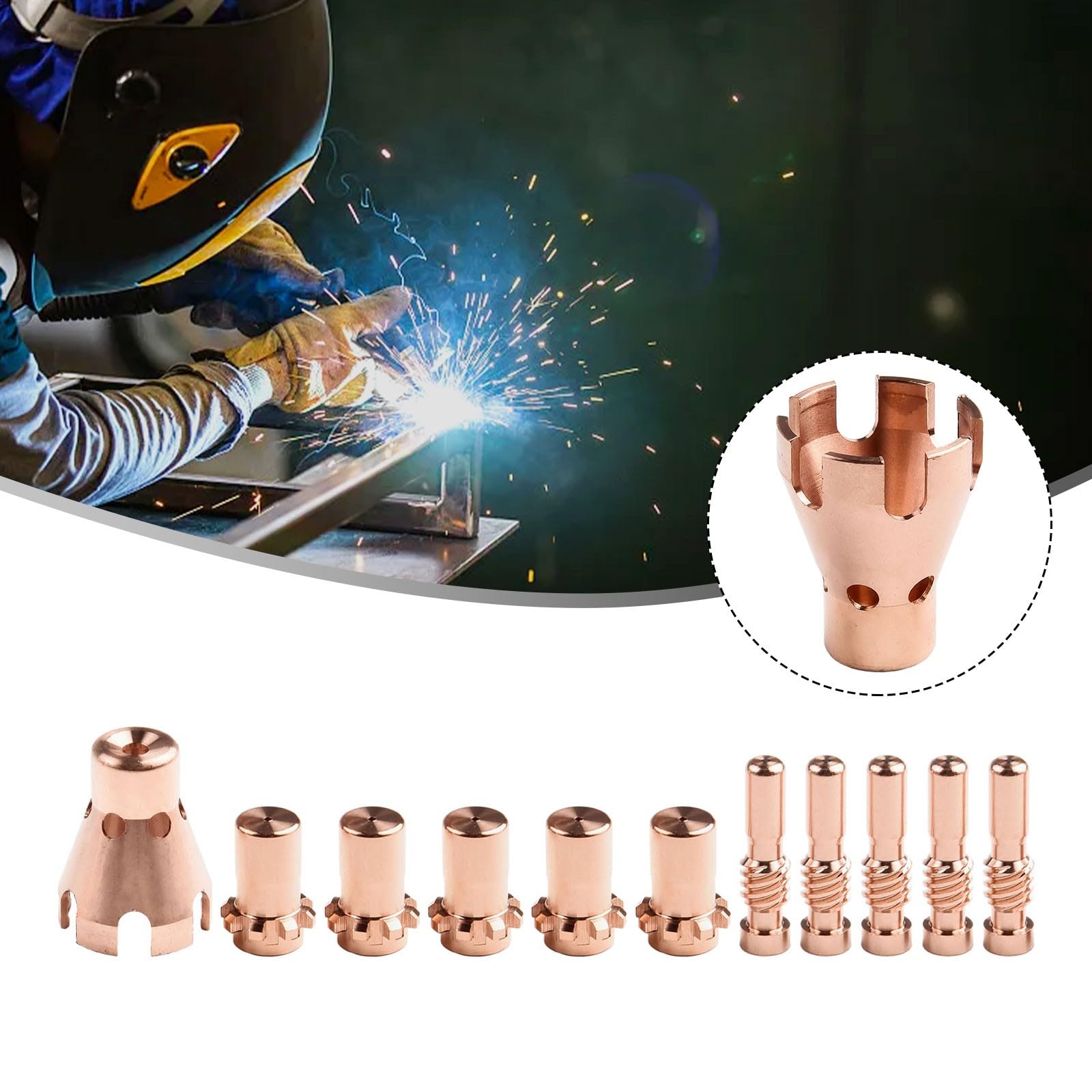 Kit de electrodo de corte de plasma y boquilla para Procut 5580, 11 piezas de consumibles con puntas KP2062-3B1 y KP2063-1B1