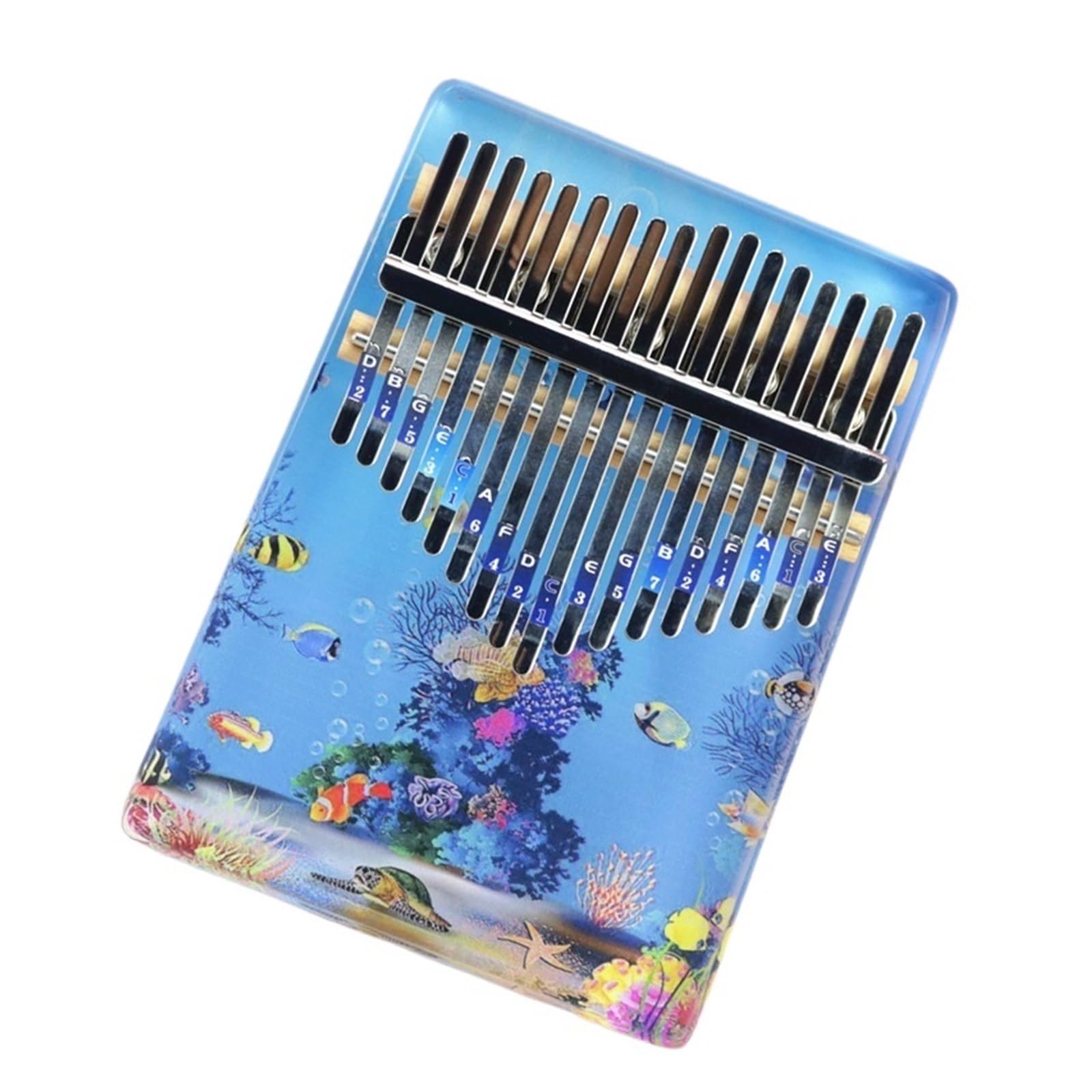 Kalimba 17-tonowy malowany podwodny świat dla początkujących akrylowy kolorowy pianino kalimba