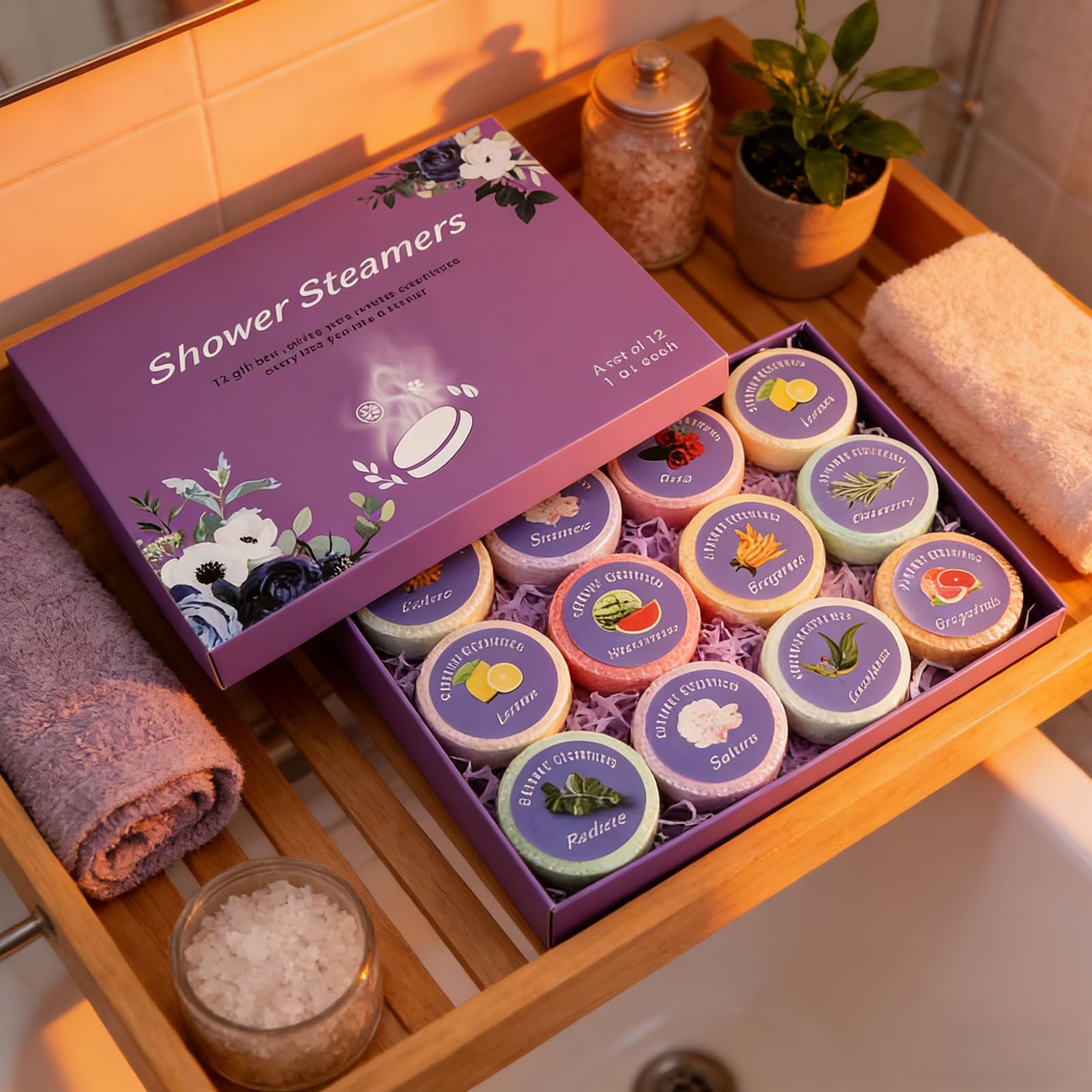 Parowar pod prysznic, aromaterapia, 12 sztuk, 4,8 cm, do domowego spa, prysznica, relaksujący zapach, do użytku w łazience, aromaterapii, wellness, prezent