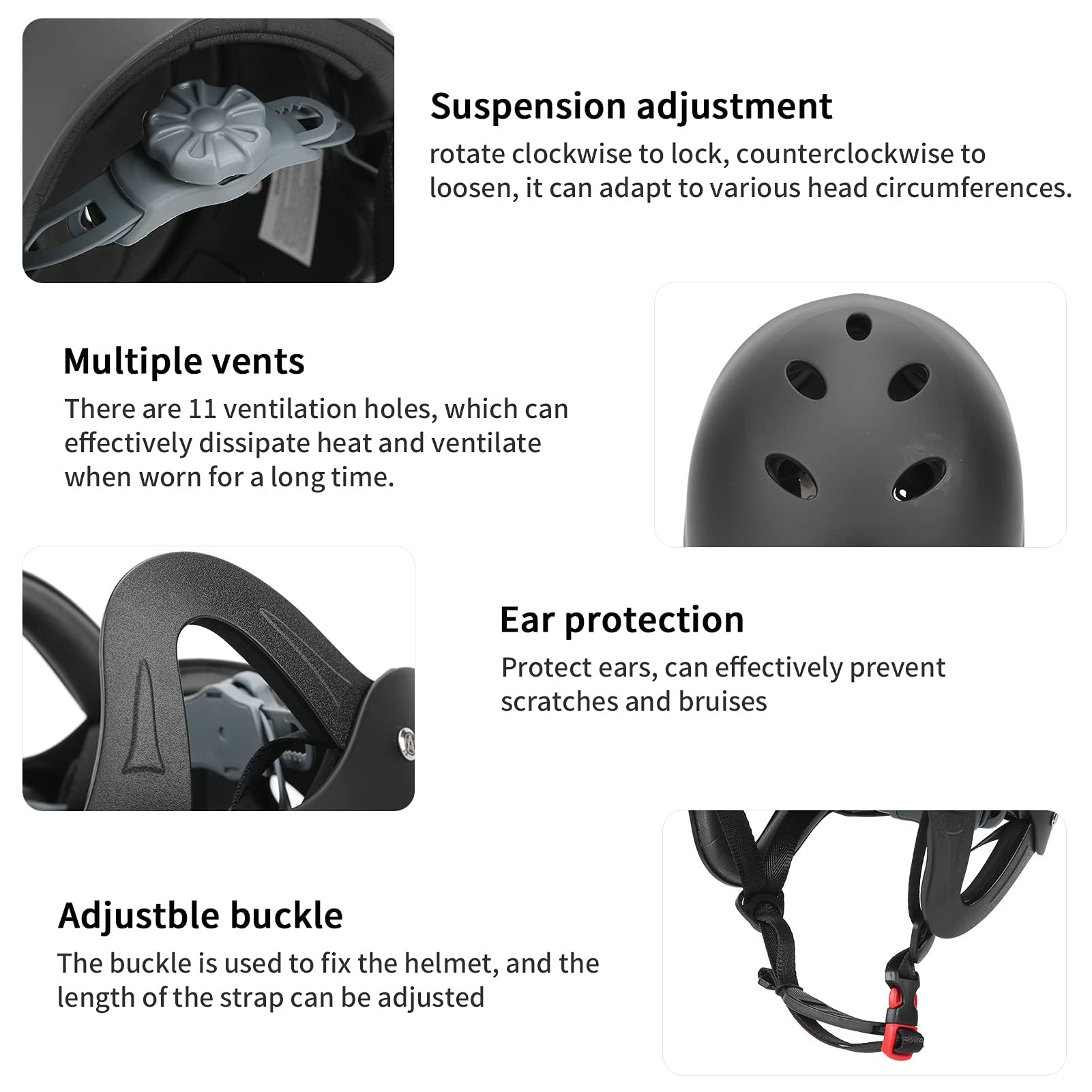 Casco Per Sport Acquatici Per Adulti, Caschi Per Adulti, Berretto di Sicurezza Ultraleggero Multisport Per Uomini E Donne Alpinismo Arrampicata E Drifting Fiume Nero Opaco