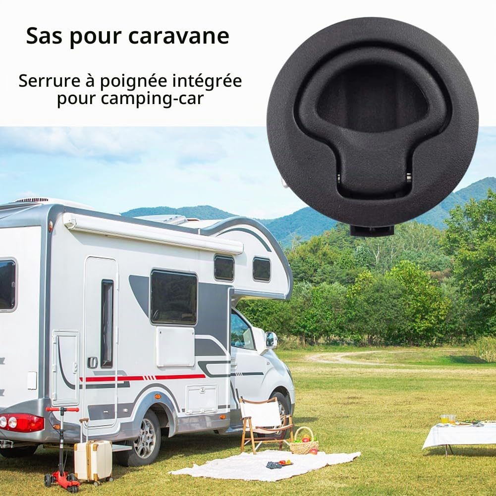 Lot de 4 serrures Push Lock pour camping-car, serrure à clapet, serrure de meuble, serrure de trappe d'accès, hublot à ras, casier, ascenseur à tiroir, serrure de hublot pour camping-car