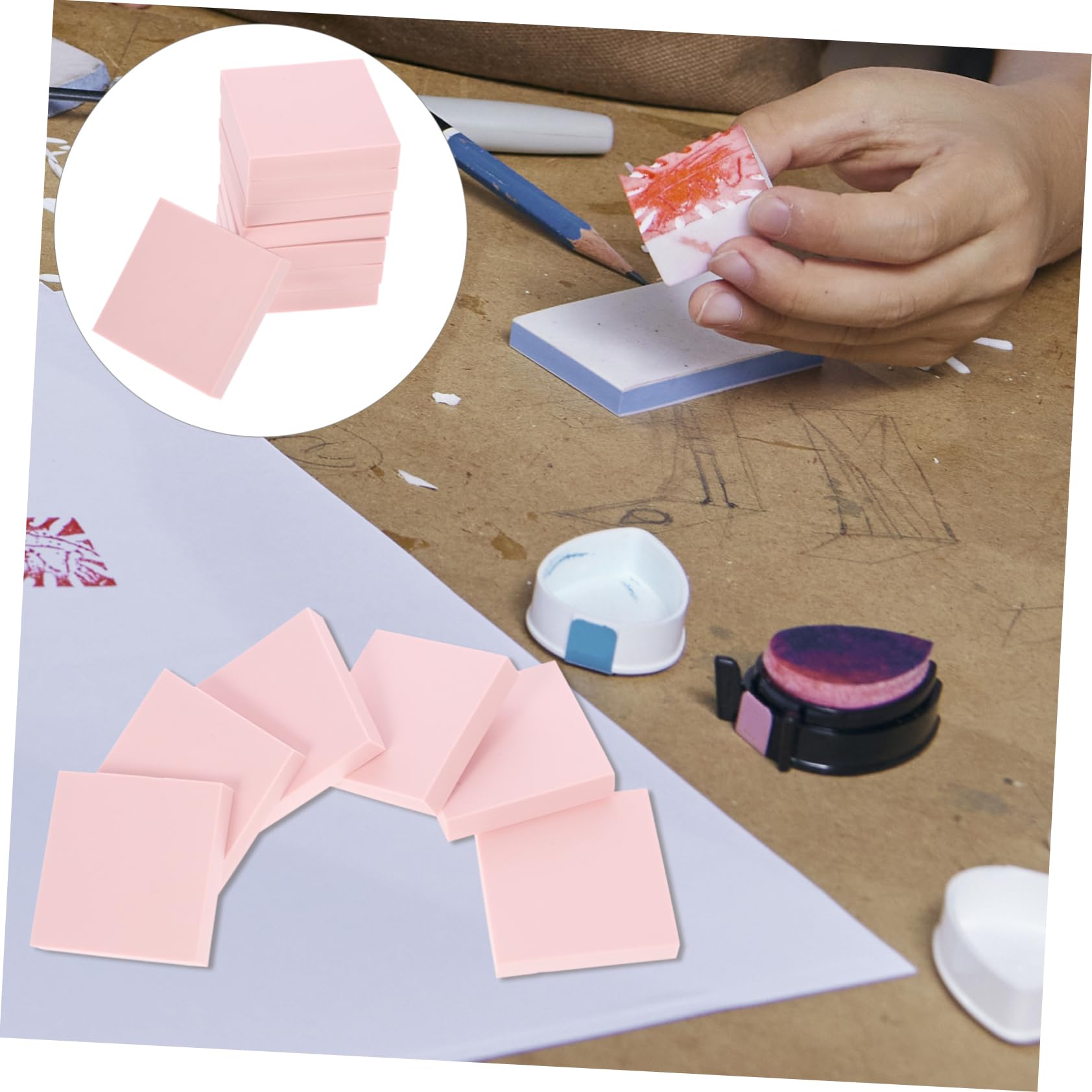 Blocchi di Gomma Flessibili Facili da Intagliare 24 Pezzi per Incisione Fai da Te Materiale per Hobby Creativi a Casa