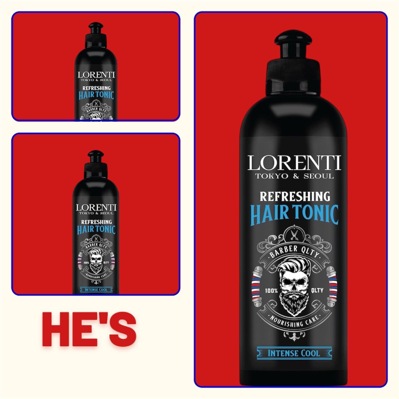 Lorenti Refreshing Hair Tonic 200ml | Intense Cool Haarwasser mit Menthol & Minze | Erfrischende Kopfhautpflege gegen Juckreiz & Trockenheit | Herren Aftershave-Tonic für Haare & Bart