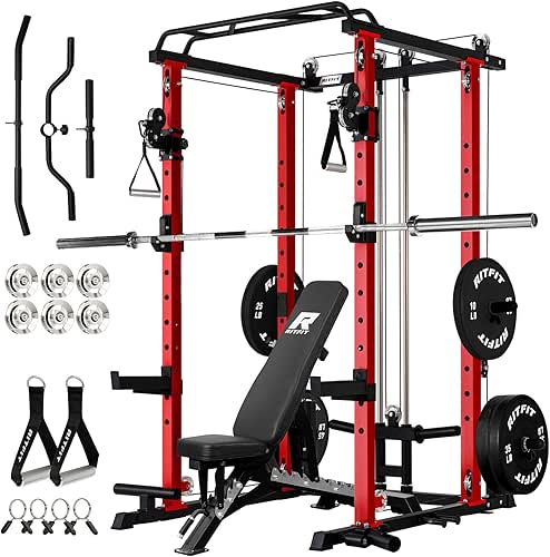 RitFit Multi-Function Squat Rack Power Cage PPC-P3 with Cable Crossover