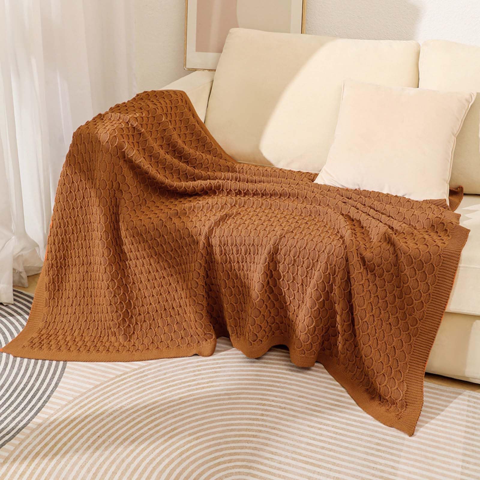 Manta de punto de 51x63 pulgadas para sofa o dormitorio de cuatro estaciones