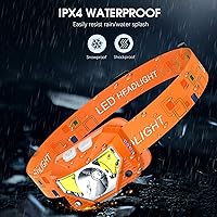 Vista 6 de LHKNL - Linterna frontal recargable LED, lúmenes ultrabrillantes, luz blanca y roja, lámpara de cabeza impermeable con sensor de movimiento, 2