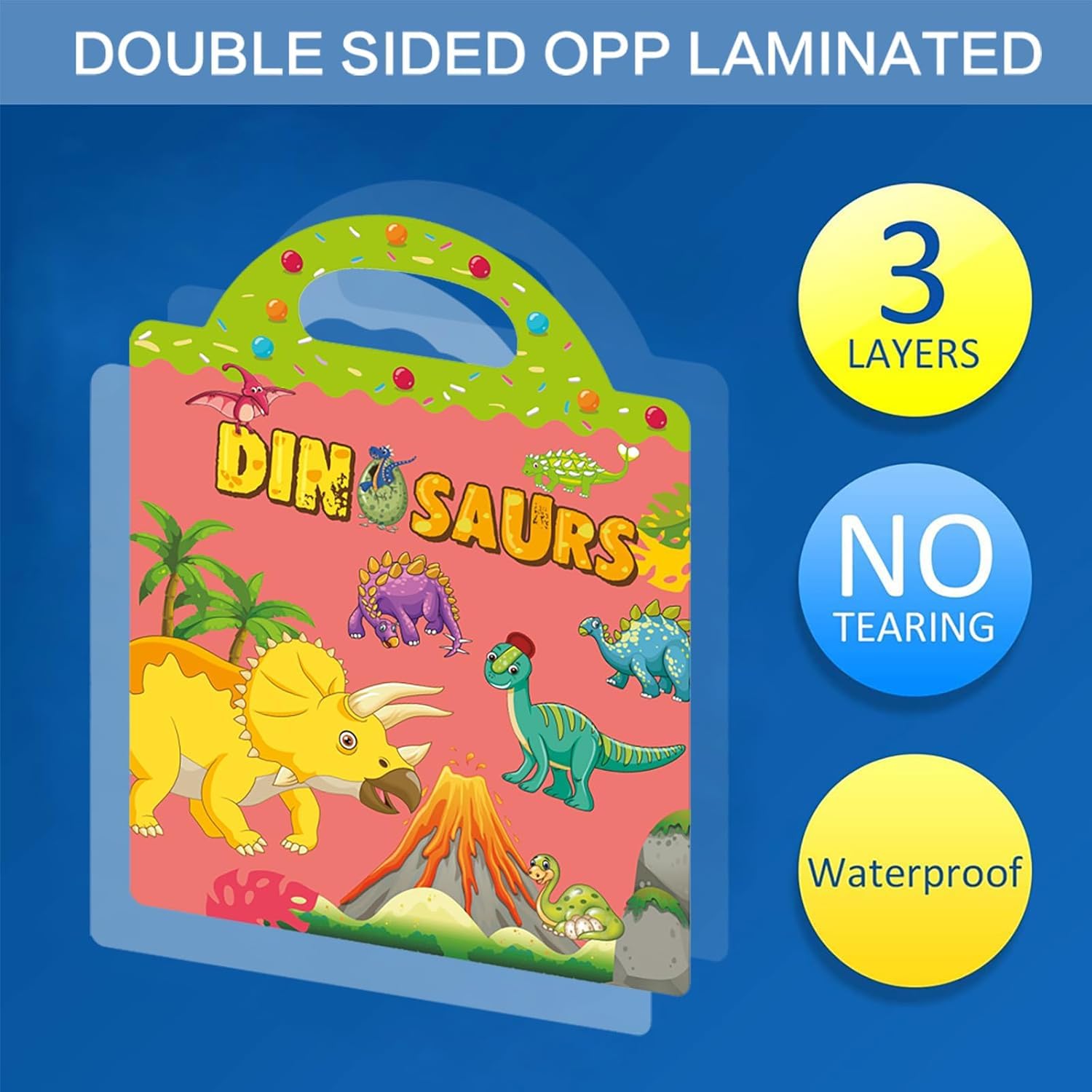 Reusable Sticker Books for Kids 3-6 Toys, Includes 4 Themes Animals, Dinosaurs, Ocean, Vehicles - Image 4