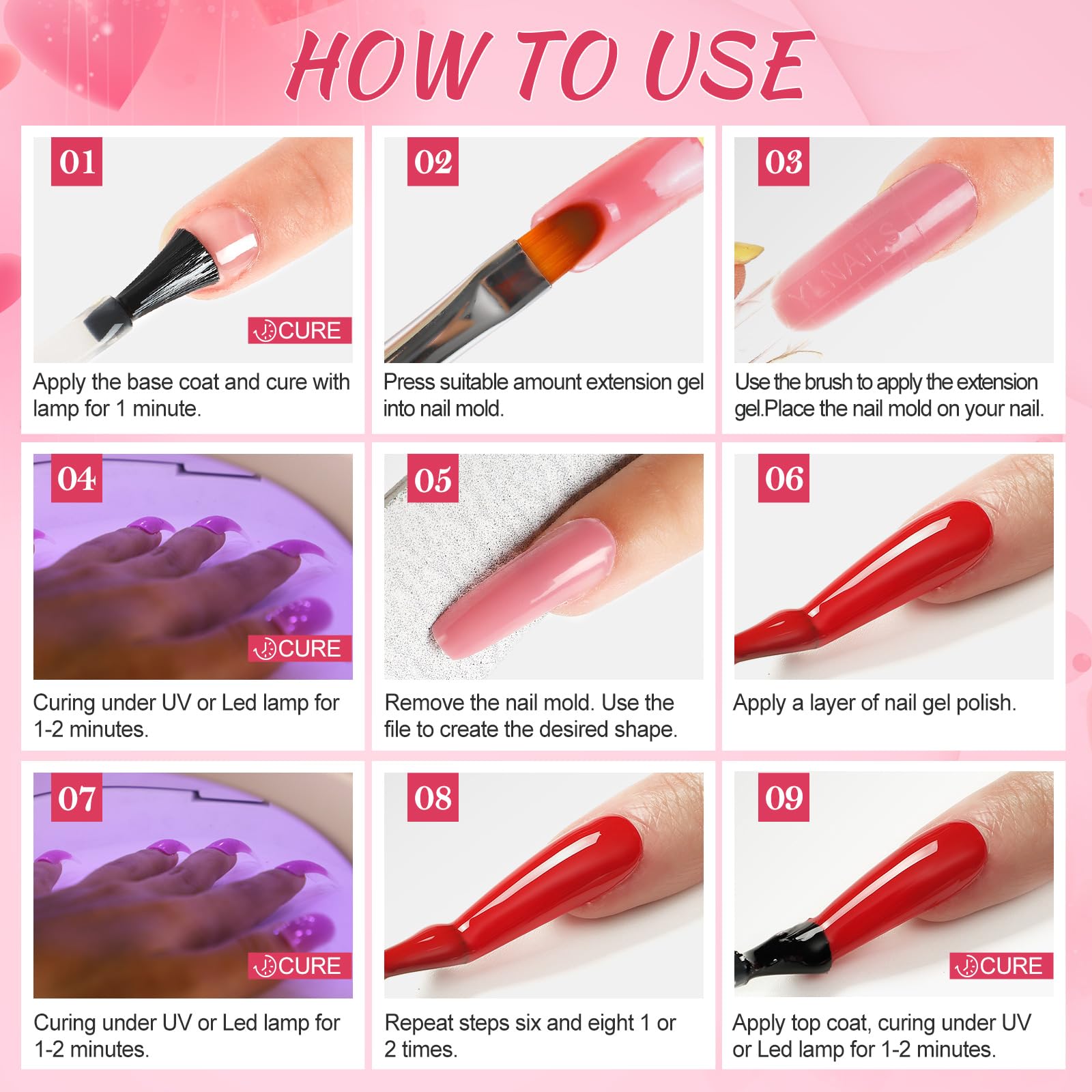 COSCELIA Zestaw lakierów do paznokci, 15 sztuk, żelowy lakier do paznokci z lampą 36 W U V/LED, 3 szt. Poly Nail Extension Gel, wiertarka do paznokci maszyna Top & Base Coat Nail Art dla