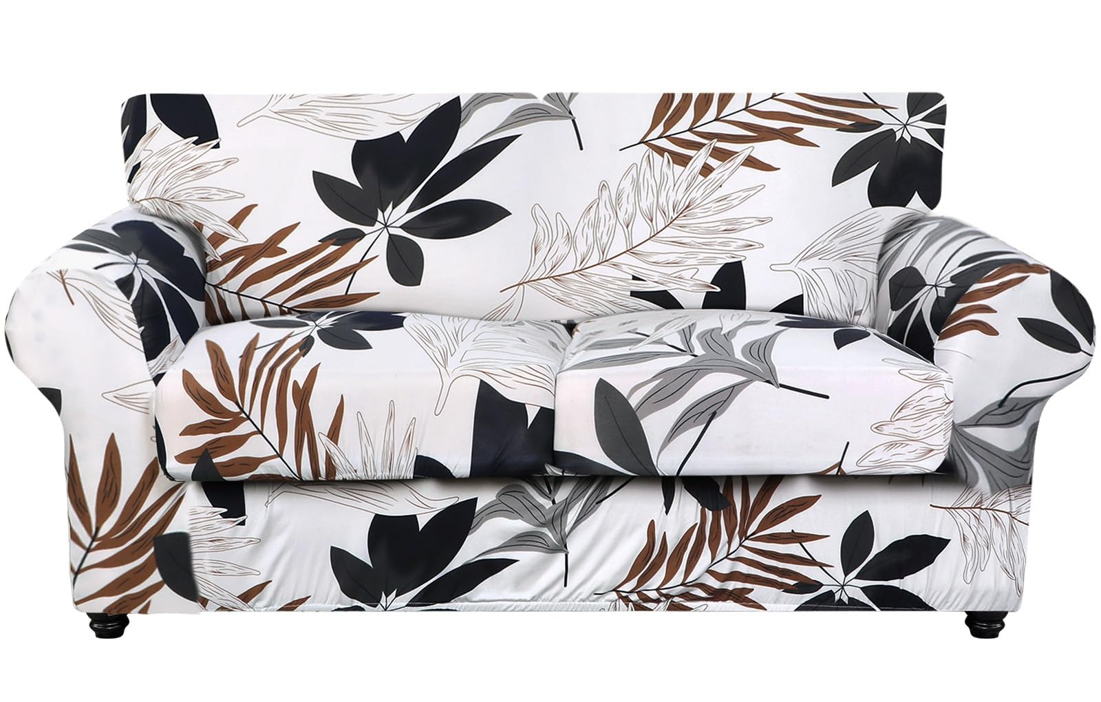 SearchI Stretch Sofa Cover Printed Couch Cover, Floral Pattern 3 Pieces Loveseat Slipcover with 2 Separate Cushion Cover, Washable Furniture Protector for Living Room(Loveseat, Maple Leaf Pattern) — image 1