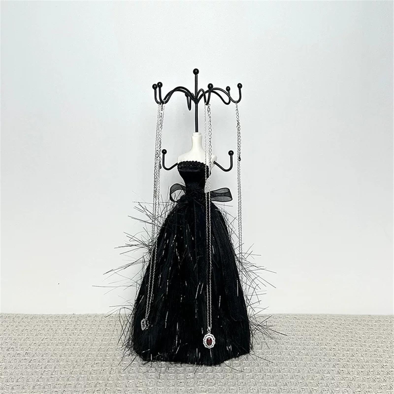Joyeros Mujer Organizador Soporte de joyería de Tela for Vestido de maniquí con Ganchos de Metal Soporte Joyas