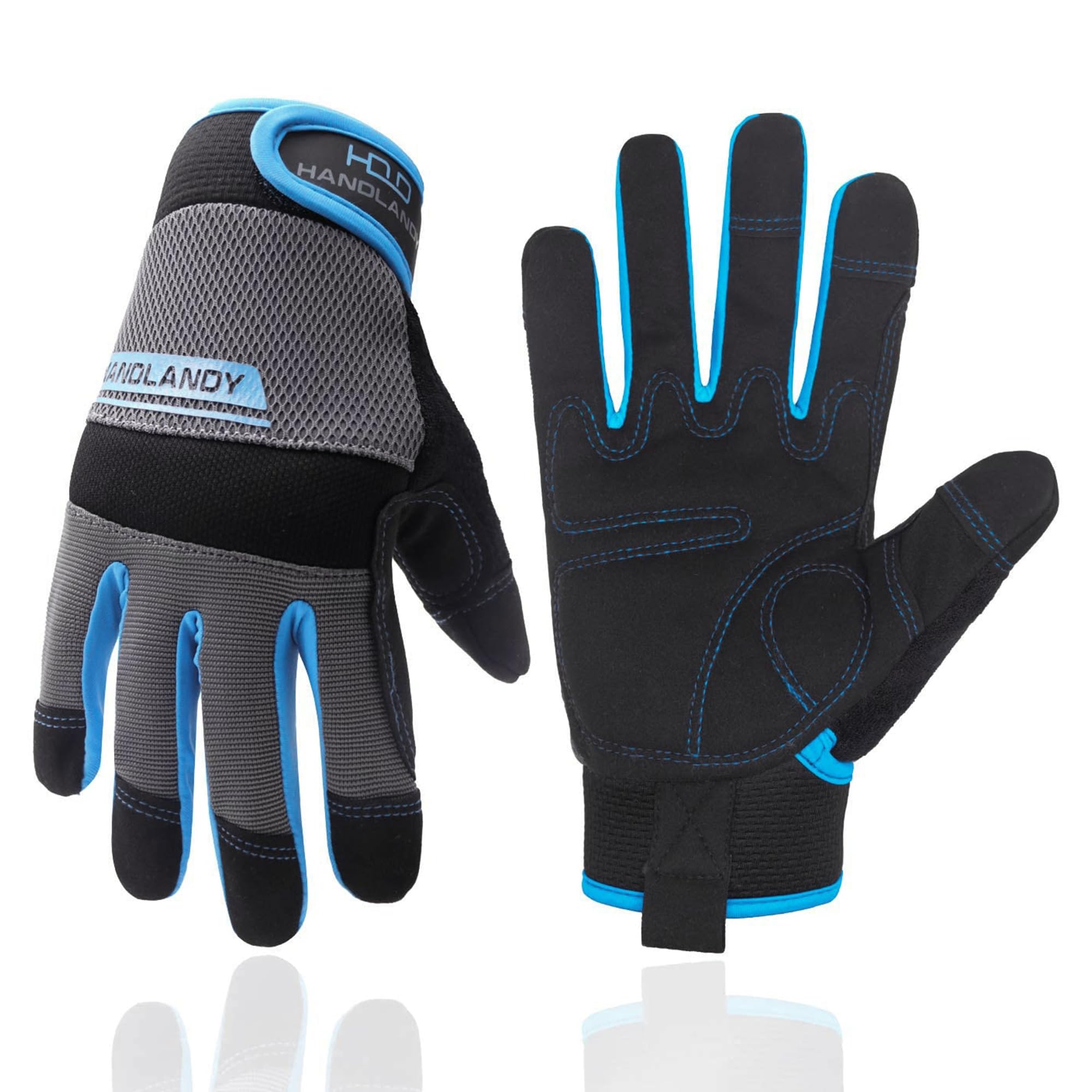 HLDD HANDLANDY Leichte Arbeitshandschuhe, Herren & Damen Multifunktionale Arbeitshandschuhe mit umfangreichem Handflächenschutz Gartenarbeit Bauarbeitshandschuhe Touchscreen