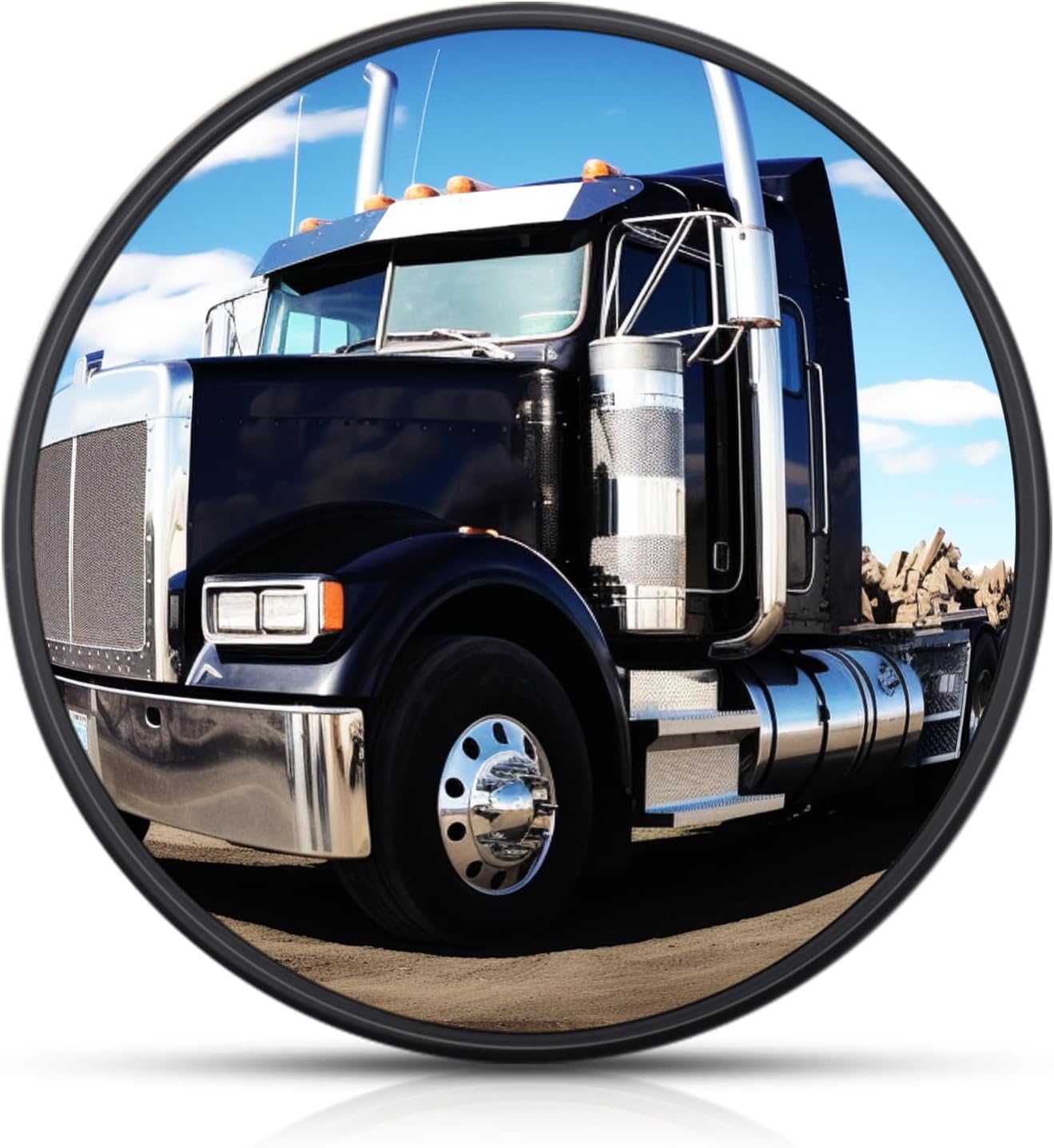 10" Tractor Mirrors Convex Truck Forklift Mirror Wide Angle Adjustable Side Rear View Blind Spot Reduction Black (1, 10 Inches)