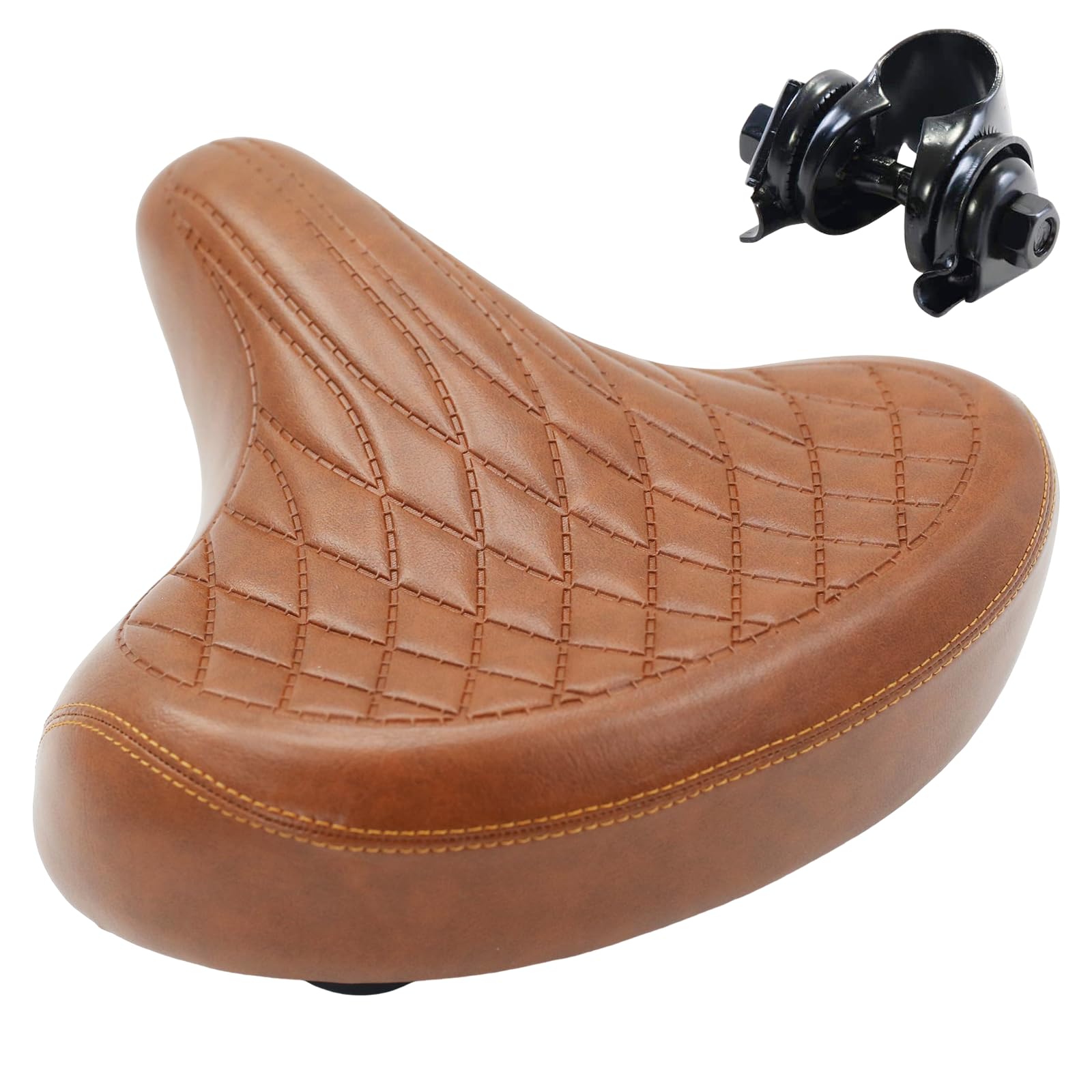 ANEELV Bicycle Saddle Universal Wide Comfortable Bicycle Saddle - Unisex Retro Saddle Suitable for Mountain Bikes, City Bikes, E-Bikes, Brown