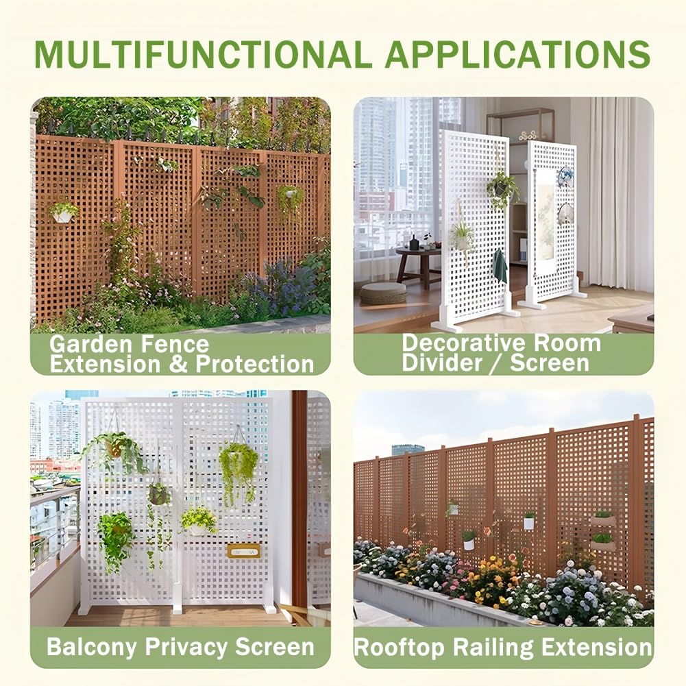 Vallas Decorativas Y Paneles De Celosía Para Exteriores, Valla Divisoria De Madera Para Jardín, Celosía De Jardín Resistente A La Intemperie, Biombo De Privacidad Independiente(marrón,30x180cm)