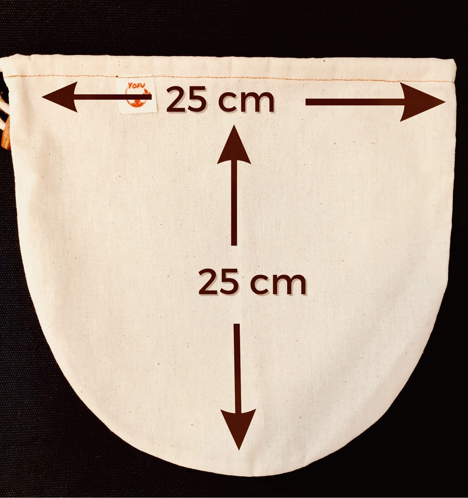 yofu yoga and food Bitkisel Süt Süzme Kesesi (35x50cm; 30x35cm; 25x25 cm)%100 Ağartılmamış Ham Pamuk Badem Sütü, Fındık Sütü, Yeşil Sebze Suyu Süzme - Organik Pamuk Kese (25x25)