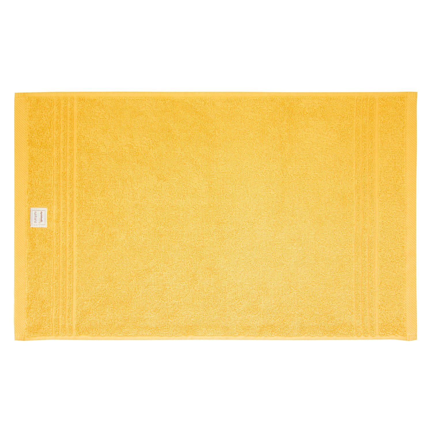 Toalla de rizo pequeña Dyckhoff Nature amarilla, toallas de algodón para lavabo de 30x50 cm