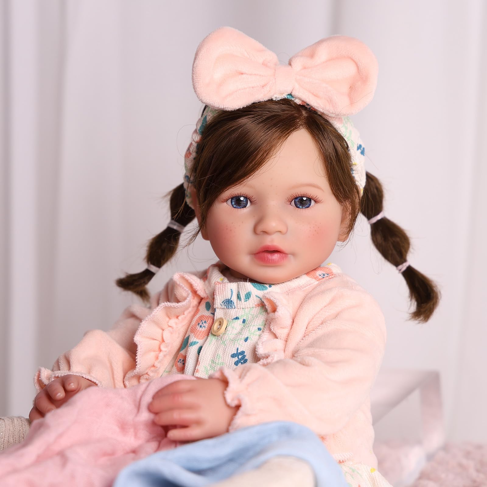 BABESIDE 20-Inch Lifelike Reborn Baby Doll, Reborn Girl with Long Hair - Image 2