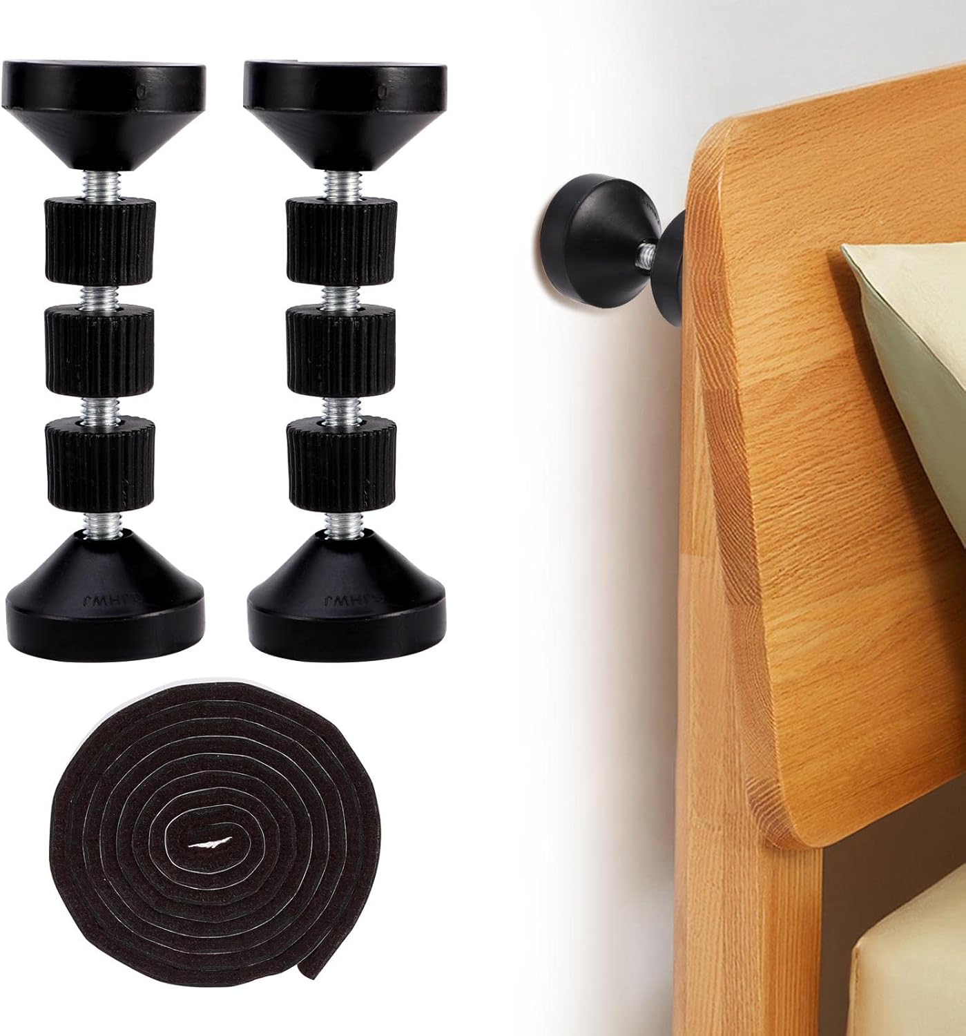 CALIDAKA Headboard Stoppers 2pcs Adjustable Bed Frame AntiShake Tool Bed Stoppers