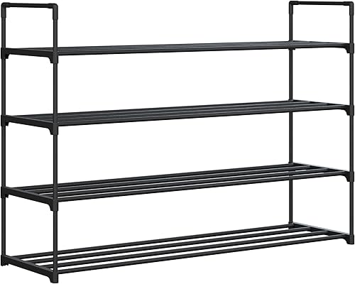 Home-Complete Estante organizador de zapatos de 4 niveles para armario baño entrada estante con capacidad para 20 pares de tenis tacones y botas
