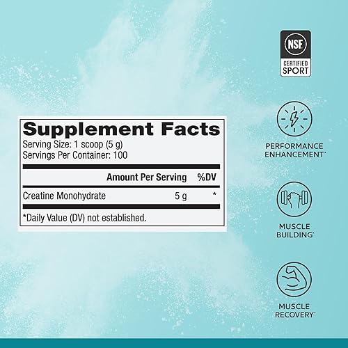 Miniatura 3 de Dr. Mercola Pure Power Monohidrato de creatina, sin sabor, 17.60 onzas, 100 porciones, sin OMG, sin gluten, sin soja, certificado NSF Sport