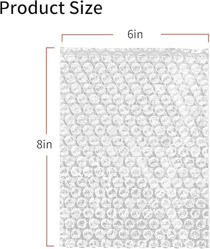 Miniatura 2 de Bolsas transparentes de burbujas de 6 x 8 pulgadas, paquete de 50 bolsas de espuma gruesa a prueba de golpes, bolsas de amortiguación de doble