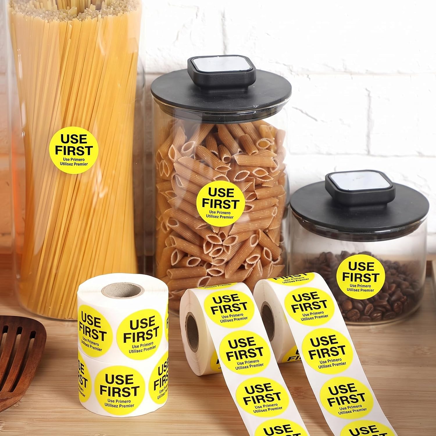 Epakh 5000 Pcs Use First Stickers 1.5 Inch Food Service FIFO Inventory Control Stickers Circle Removable Restaurant Quality Food Disposable Labels for Restaurant(Yellow)