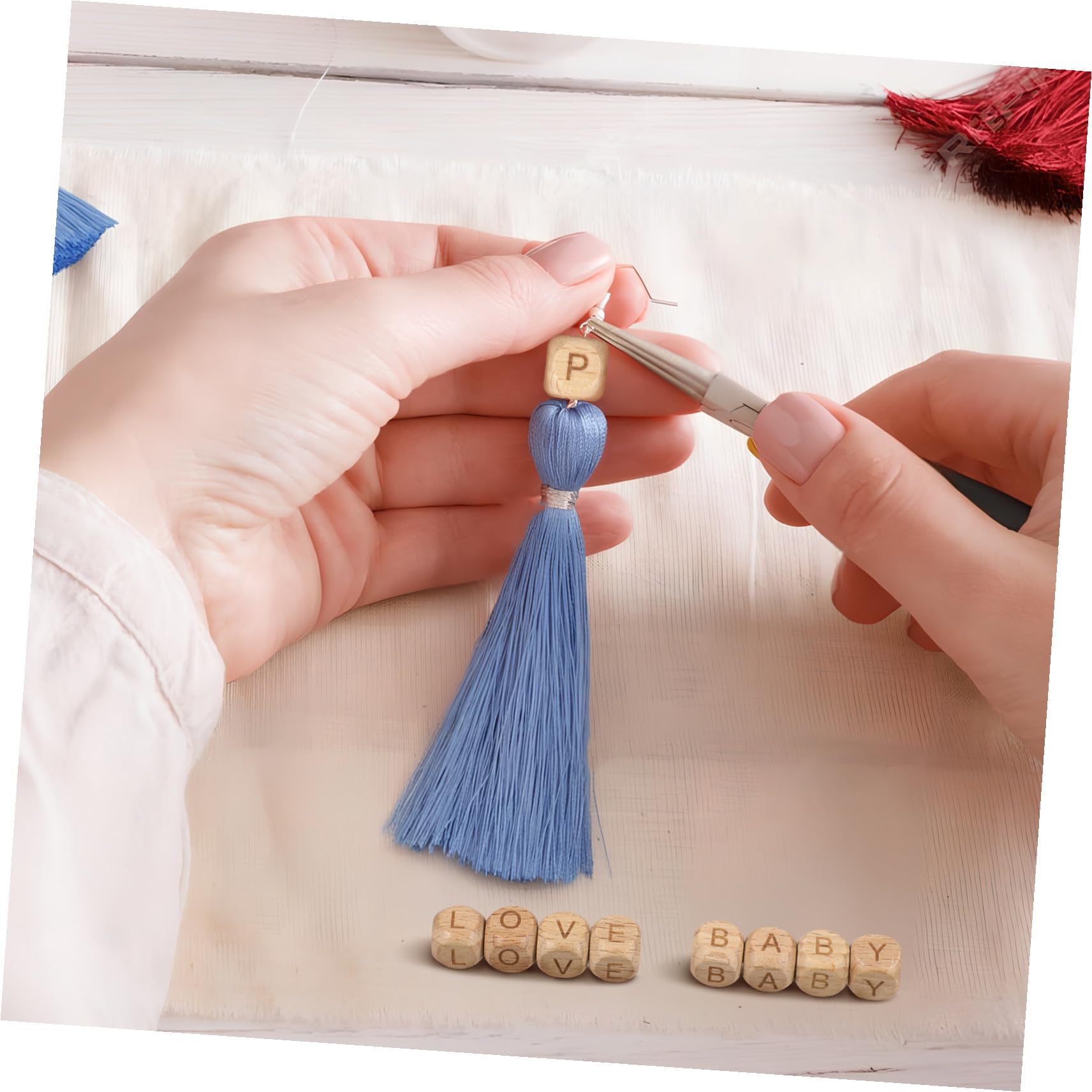 Cuentas de Letras de Madera Cuadradas para Manualidades, Artesanía Diy, 260 Piezas, Color Natural, para Pulseras y Decoración Educativa, Aptas para Niños y Proyectos Creativos