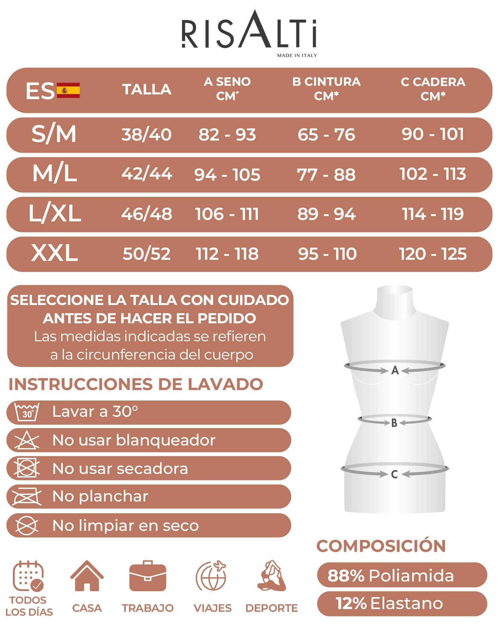 Risalti Braga Faja Reductora Mujer Short Push Up - Bragas Fajas Levanta Gluteos, Pantalon Moldeador Mujer Invisible, Leggings Corto en Microfibra Sin Costuras, Shapewear Vientre Plano