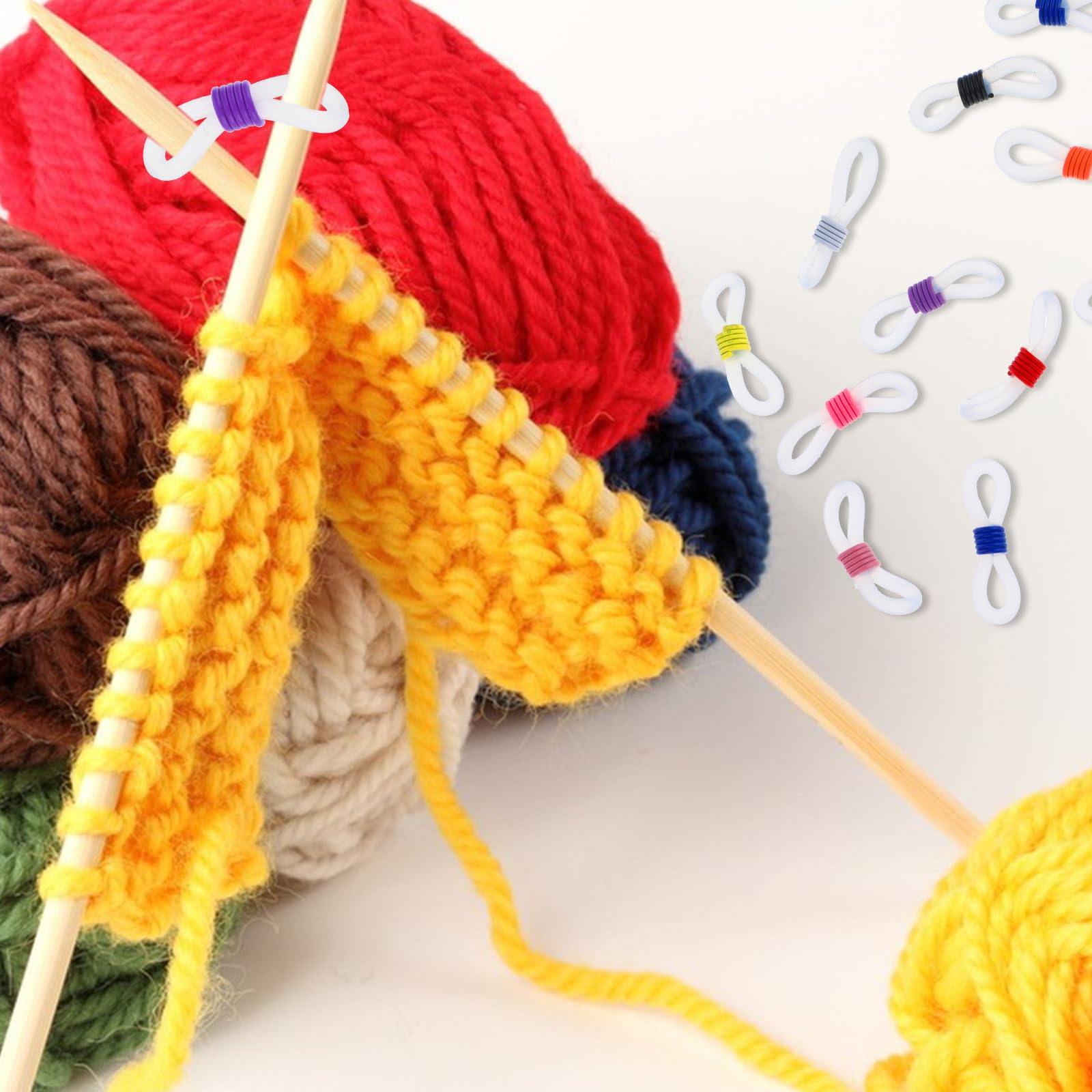 NBEADS 10 Pezzi Ferma Maglie Con Ciondoli Volpe In Lega, Stop Per Ferri Da Maglia In Gomma, Tappi Per Aghi Per Progetti Di Knitting