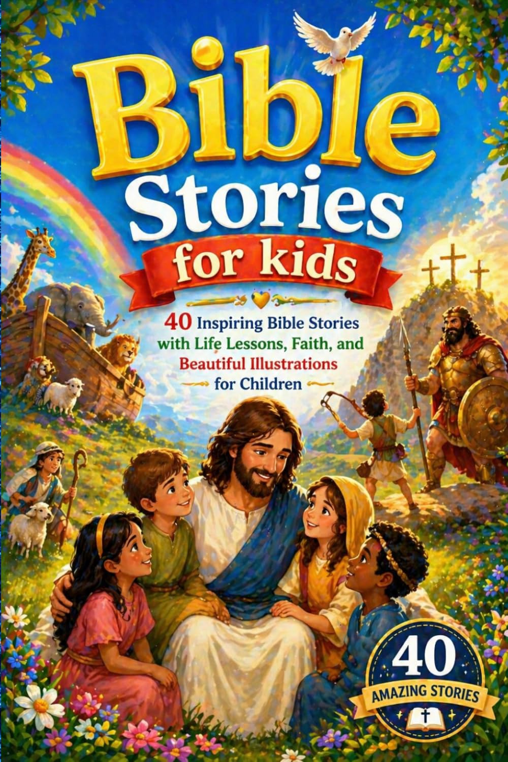 Bible Stories for kids: 40 Inspiring Bible Stories with Life Lessons, Faith, and Beautiful Illustrations for Children