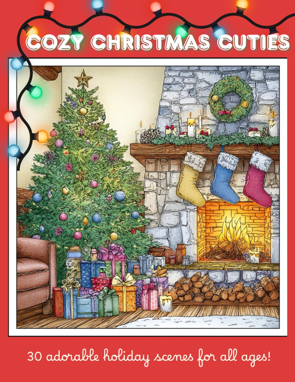 Cozy Christmas Cuties: A Whimsical Christmas Coloring Book Filled with Cute Holiday Characters, Cozy Winter Scenes & Stress-Relieving Festive Fun