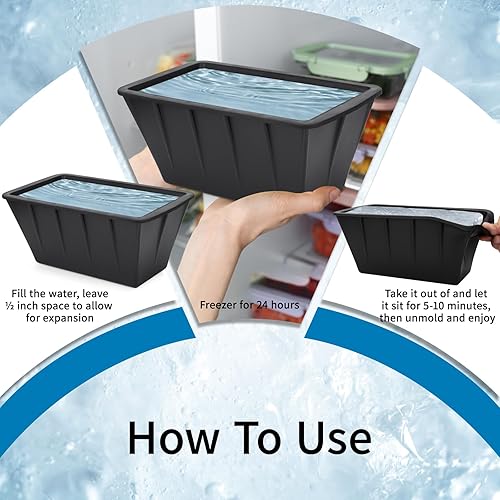 Miniatura 7 de Molde de bloque de hielo extragrande, molde de cubitos de hielo de 8 libras para bañera fría, refrigerador, piscina, enfriador de baño de hielo,
