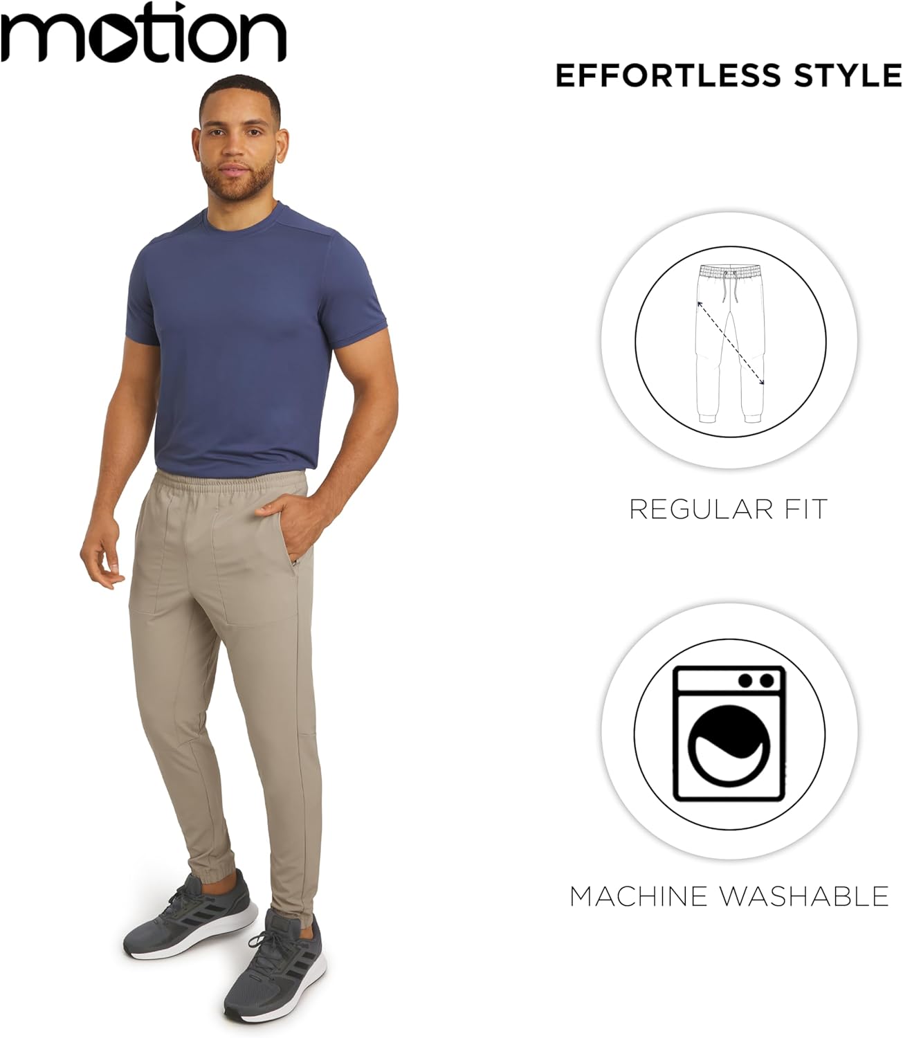 Motion Men's Regular Fit Active Performance Midweight Woven Jogger Pants (S-XL) - Image 6