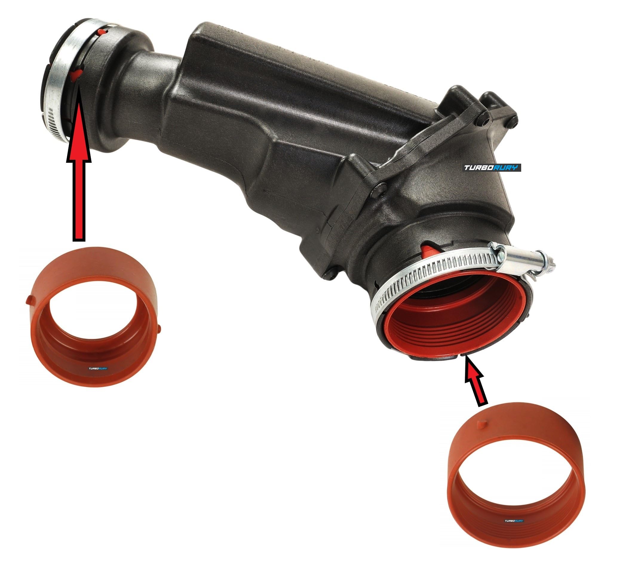 Set di 2 Guarnizioni ORING Risonatore di Ricambio - Compatibile con VOLVO V70 II S60 I XC70 I XC90 I 2.4 D - Numer OE 30636843, 30740895, 30740896, 30741452, 30794890, 30778628, 30778629