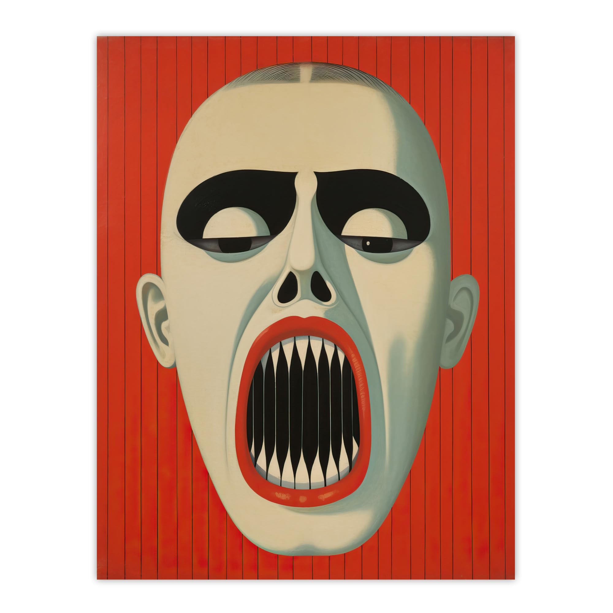 Wee Blue Coo Nightmare Gothic Horror Red Monochrome Extra Large XL Wall Art Poster Print