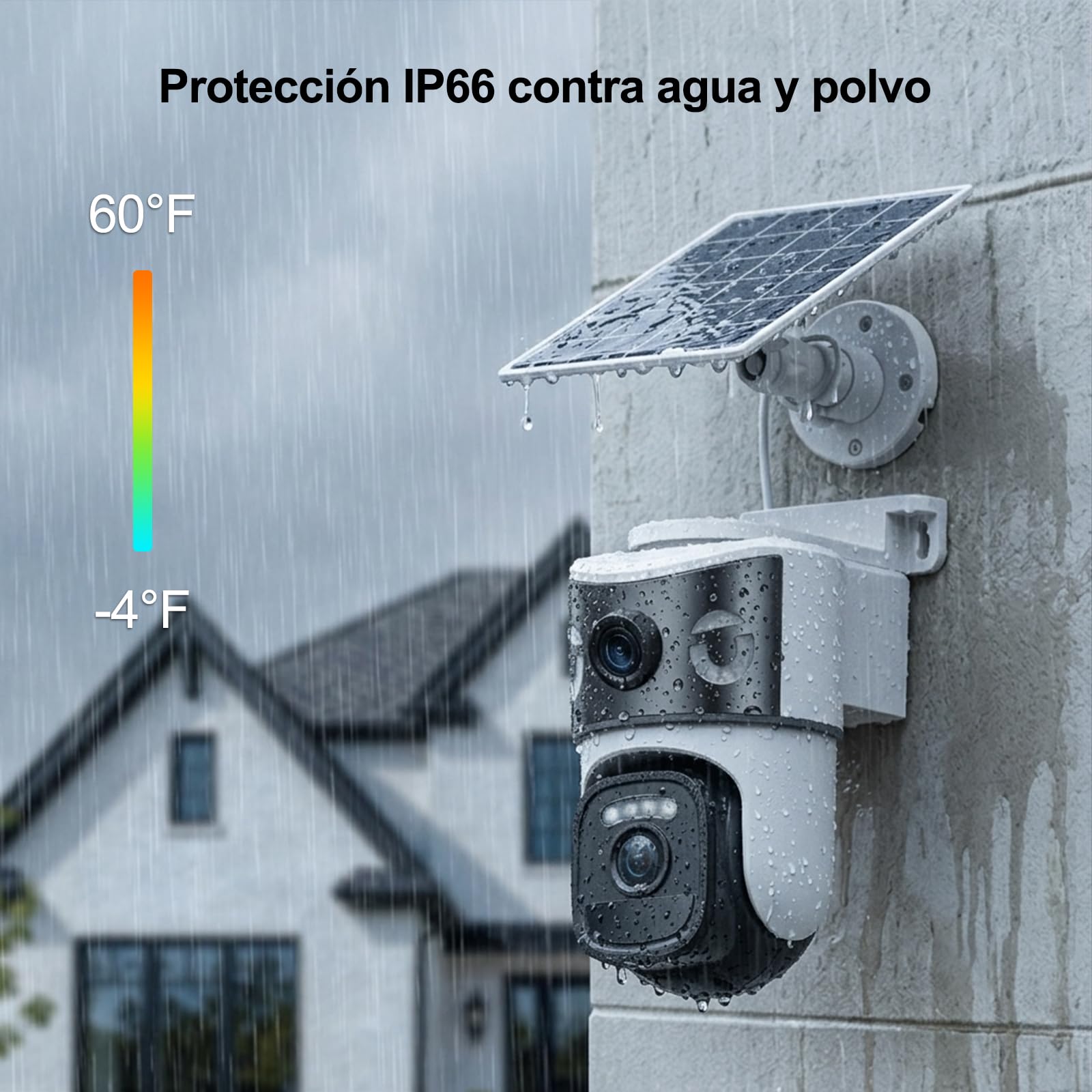2K Camara Vigilancia WiFi Exterior con Panel Solar,Cámara Solar con Panel,Visión Nocturna Color,PTZ,Audio bidireccional