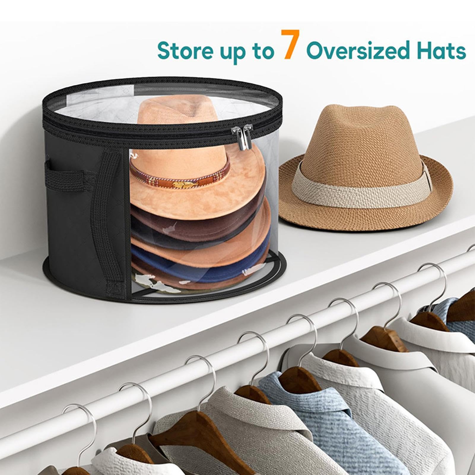 Hat Organizer Box - Transparent Hat Container, Soft Zipper Design | Large Capacity Foldable Organizing Box Perfect When Needing Space To Store Hats, Scarves, And Gloves In An Accessible Way