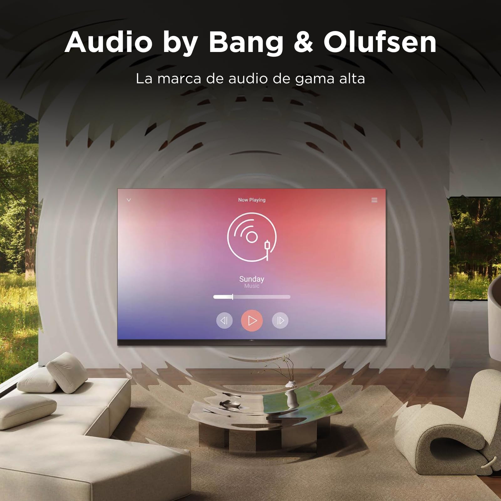 TCL 65C8L Televisor 65 Pulgadas SQD-Mini LED 4K Smart TV, HDR 5000 nits, 2040 Local Dimming, 144Hz Motion Clarity Pro, Bang & Olufsen, Dolby Vision IQ & Atmos, Game Master, Google TV, Apple AirPlay 2