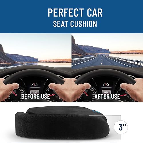 Miniatura 55 de Everlasting - Cojín para silla de oficina - Cojín para aliviar el dolor de coxis y nervio ciático 08. Azul