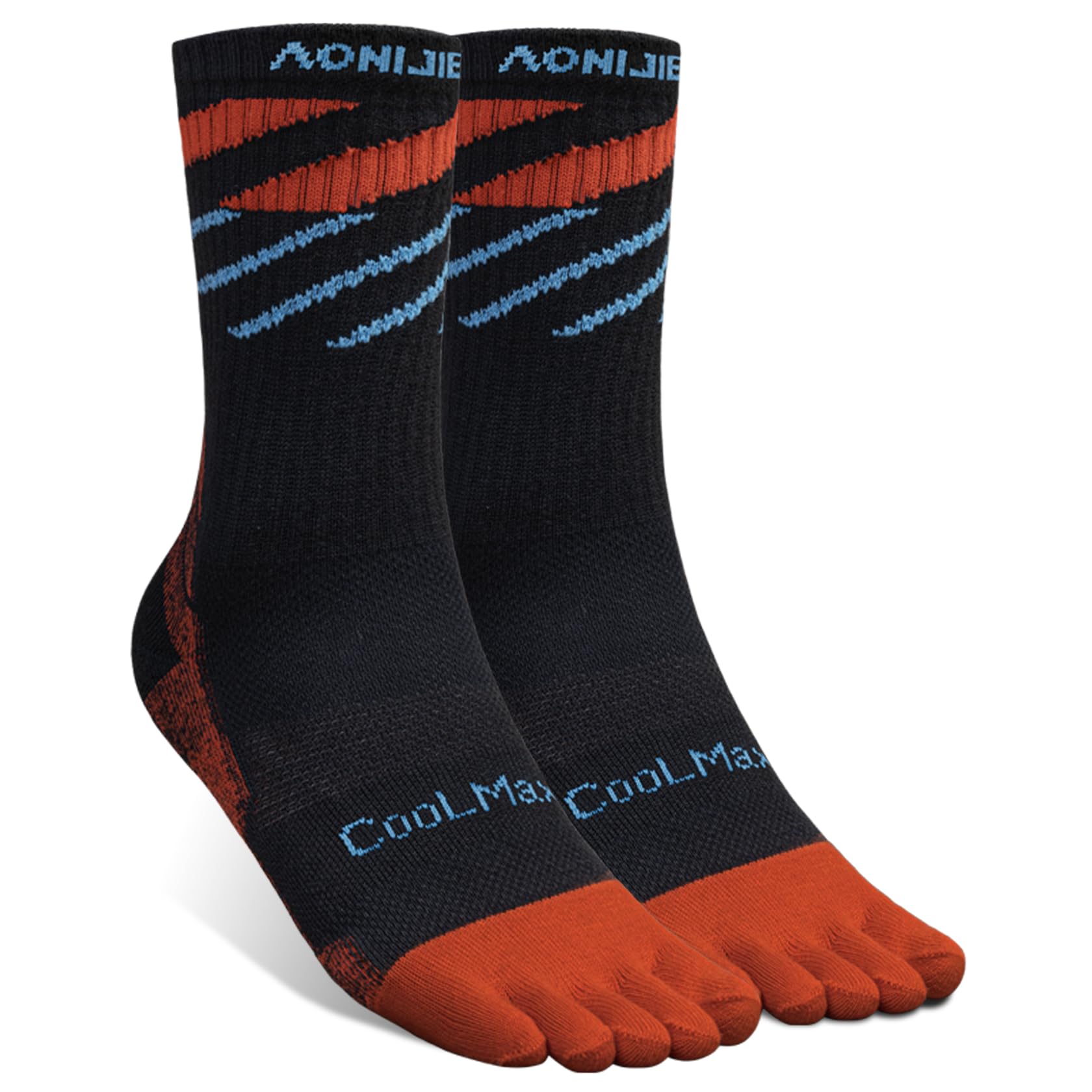 AONIJIE Toe Socks for Men and Women Athletic Hiking Coolmax Socks with toes - Soft Comfortable and Moisture Wicking