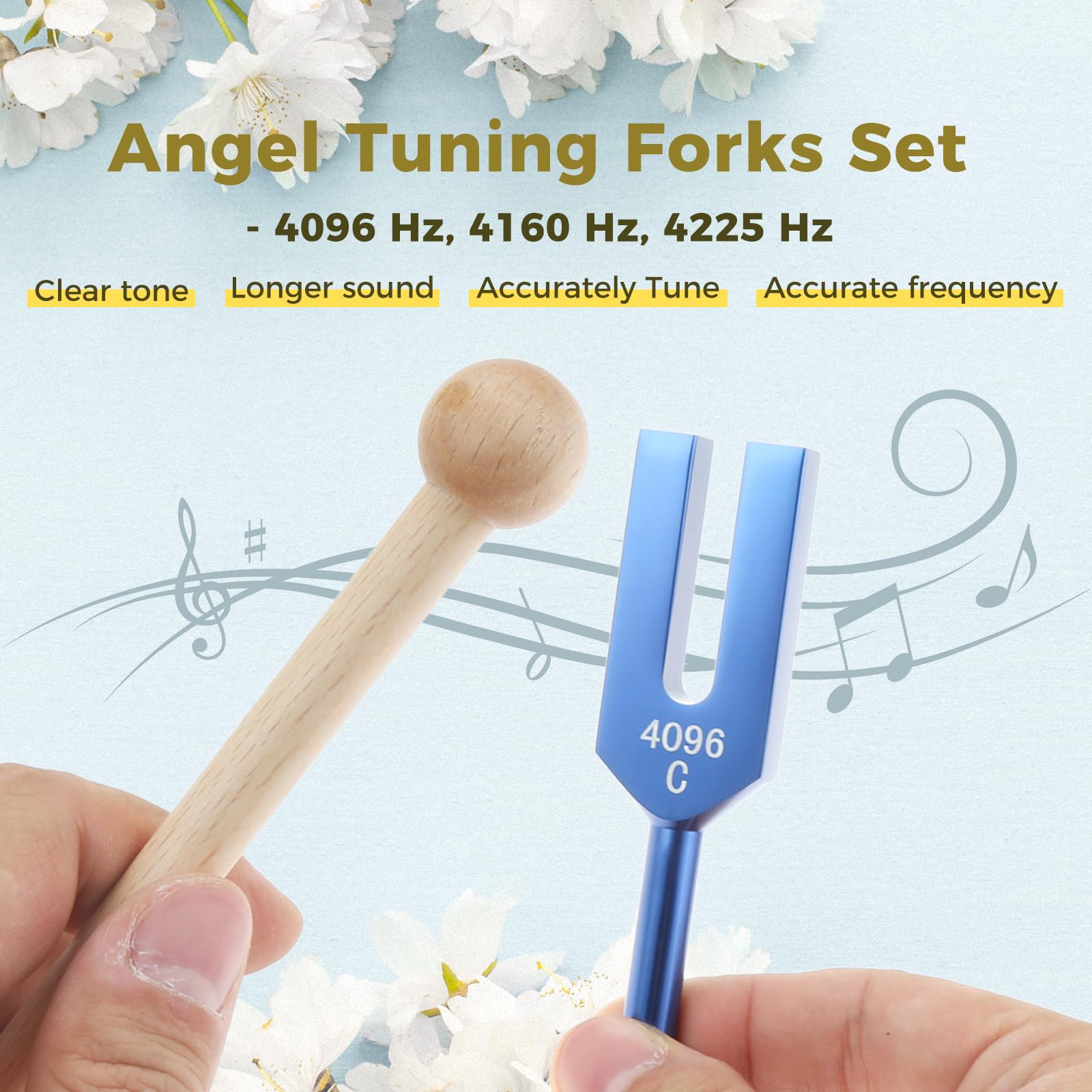 Amazon.com: Angel Tuning Forks Set - 4096 Hz, 4160 Hz, 4225 Hz for