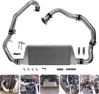 Front Mount Intercooler Kit For 86-91 Mazda RX7 RX-7 FC FC3S 13B 1.3L Engine Single Turbo 300-700hp Black