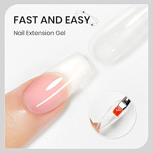 SUPWEE Semi-solid 3D Sculpting Nail Gel for Nail Art Chrome Powder No Wipe, Nail Extension Gel Sticking Rhinestones and Painting with Dual Form