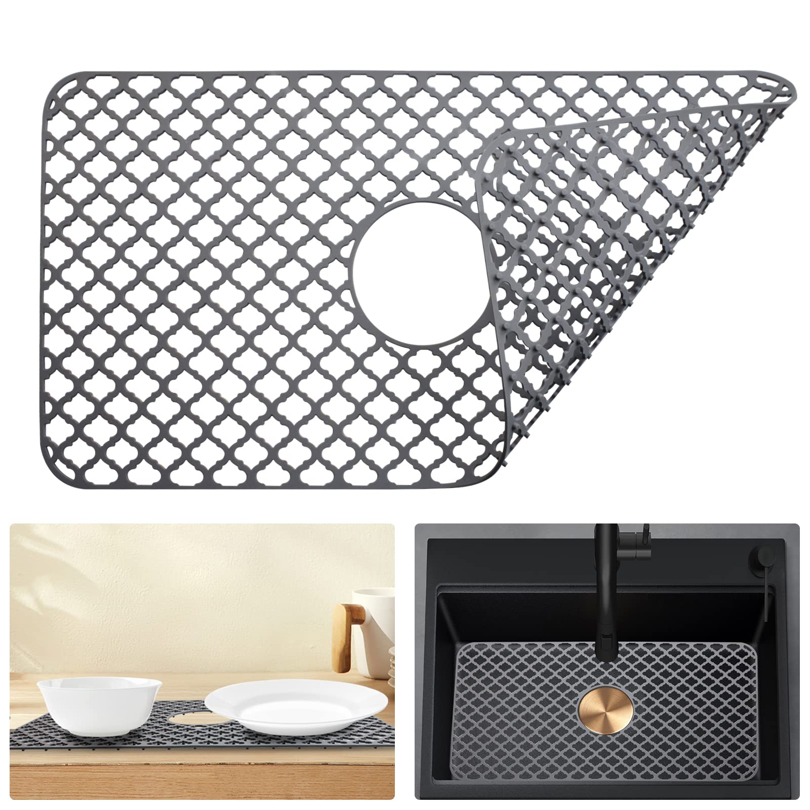 2 Pezzi Griglia Per Lavello Da Cucina Protezioni Per Lavello In Acciaio Inossidabile Griglia Inferiore Per Lavello A Doppia Vasca Con Griglia Di Protezione Per Lavello Grande Ad Angolo R50 - Foto 9