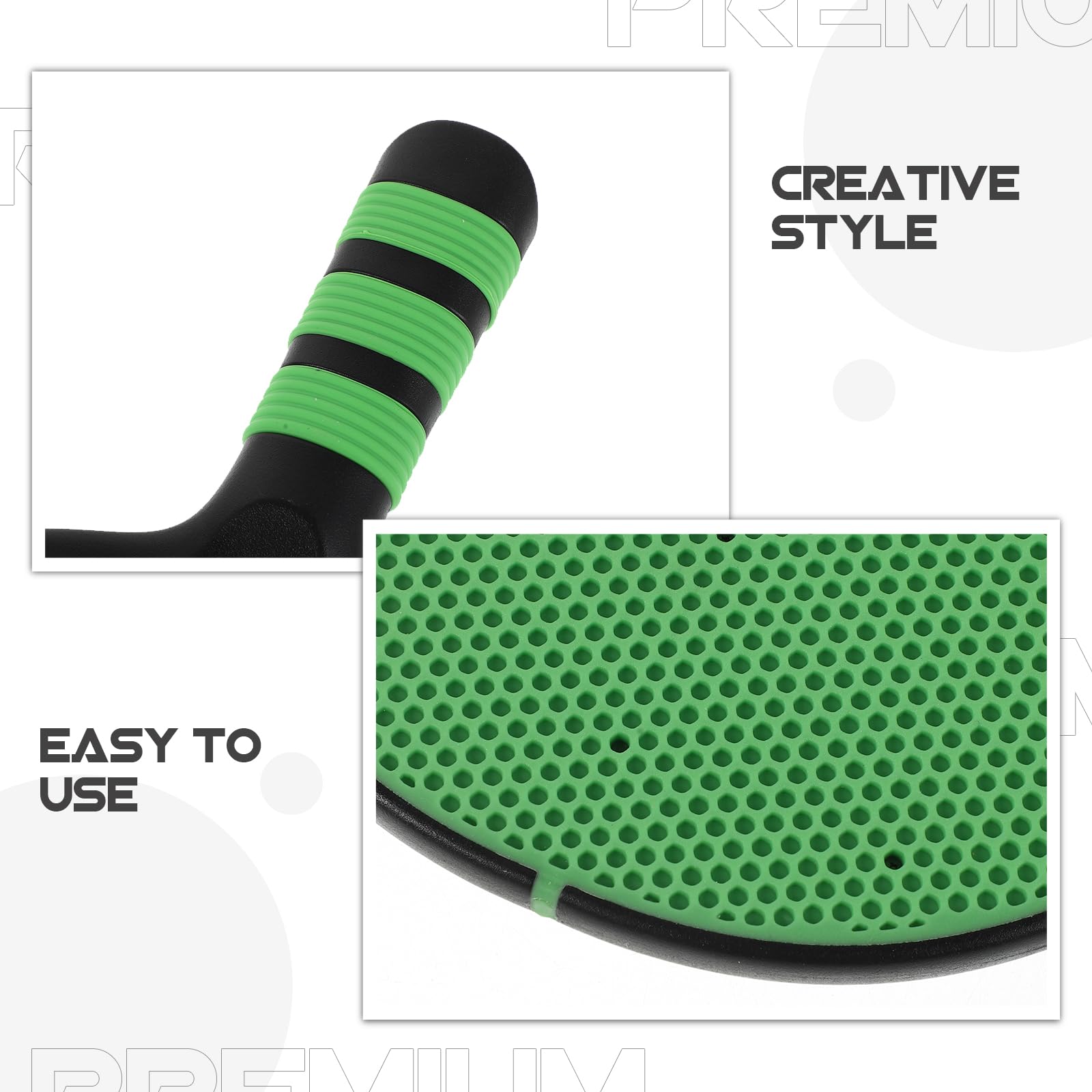Veemoon Lot de 2 Raquettes de Ping-Pong Vertes Prise Porte-Plume et Classique, Raquettes D’entraînement Tennis de Table Surface de Contrôle Optimale, Manche Ergonomique Antidérapant