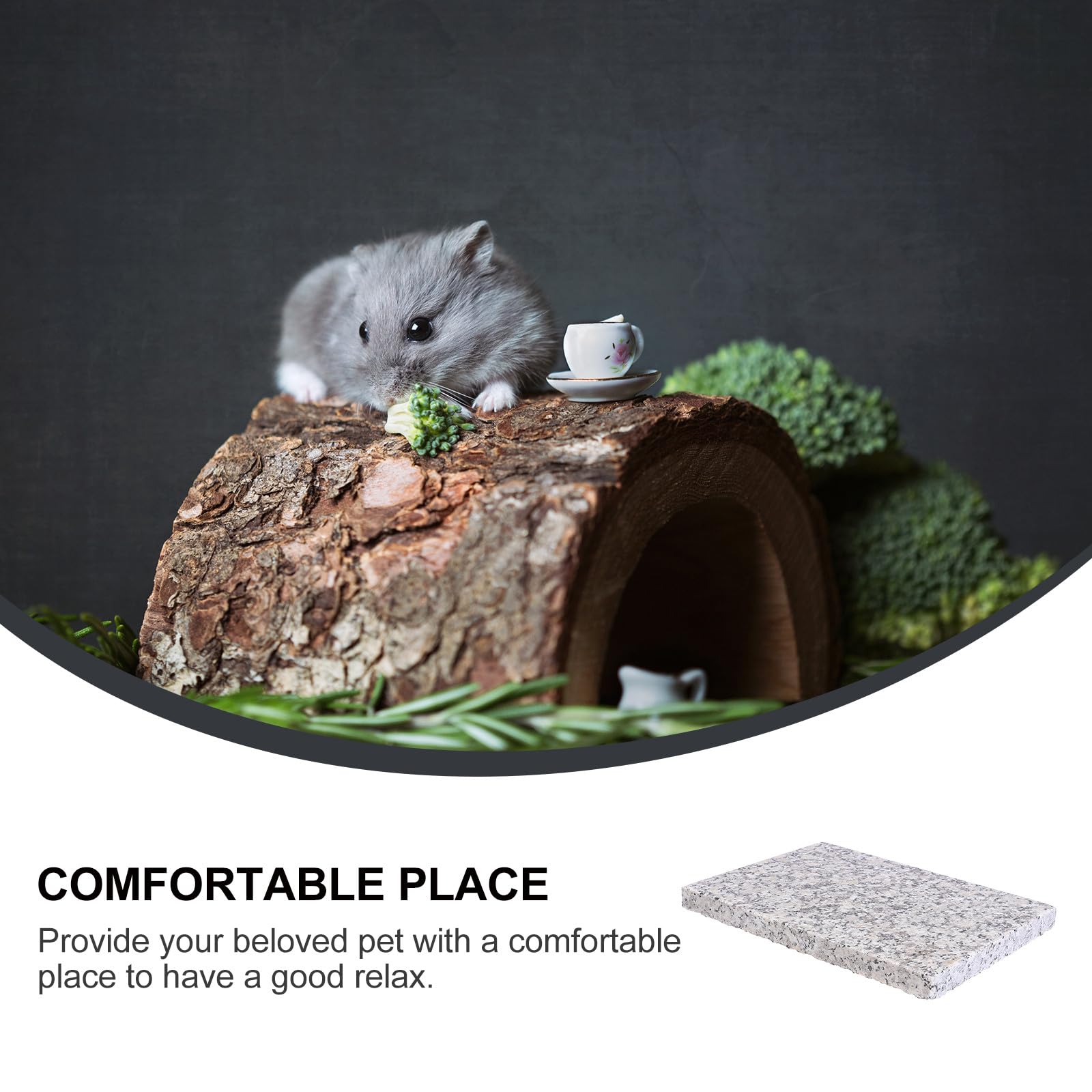 Toyvian Plaque de Refroidissement pour Hamster et Chinchillas, Taille Moyenne, Motif Marbre Aléatoire, Accessoire Portable pour Petits Animaux en Été