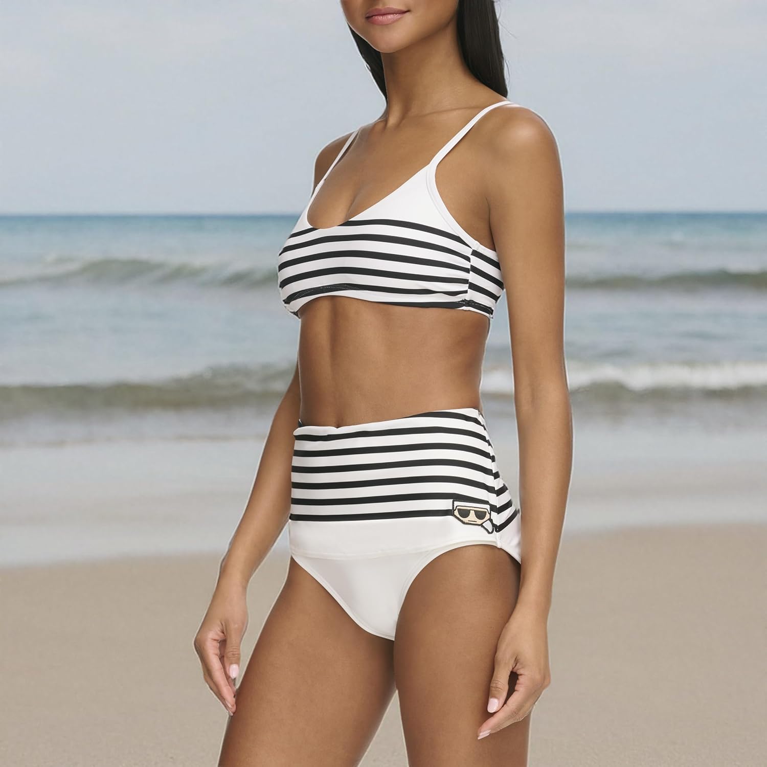 Karl Lagerfeld Paris Womens Swim Bikini Top