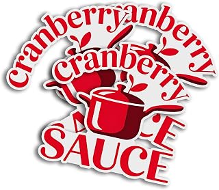 Cranberry Sauce Festive Holiday Cooking Art Meme Artist Decal Stickers for Water Bottles, Skateboards, Notebooks, Laptop, Mug, Tumbler, Phones, Car
