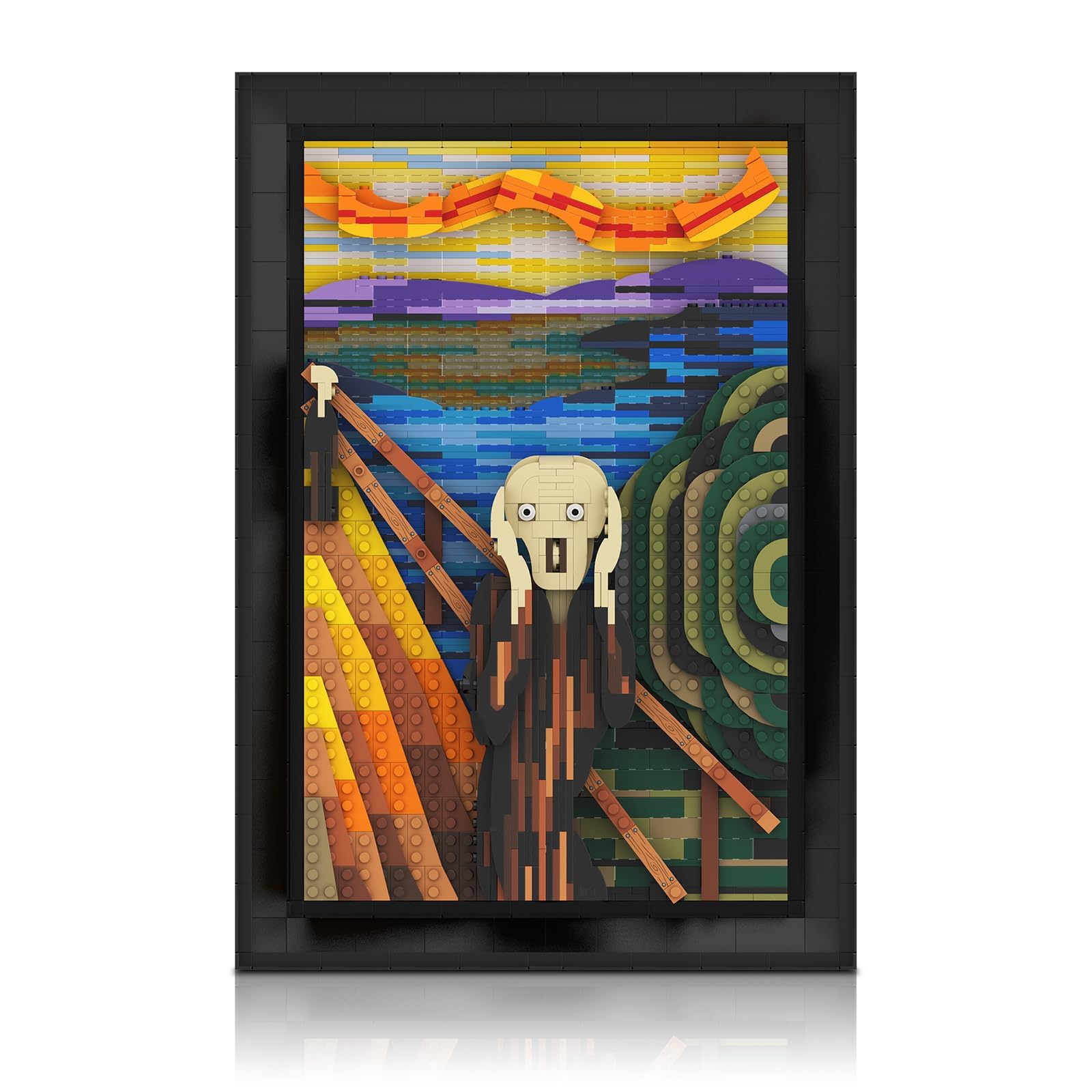 Sosuy The Scream Building Set - 3D Wall Picture Made of Clamping Blocks for Adults, Aesthetic Decoration, Gift, Christmas, Halloween, Birthday, Children, Boys, Girls, Men, Women (1800+ Pieces)